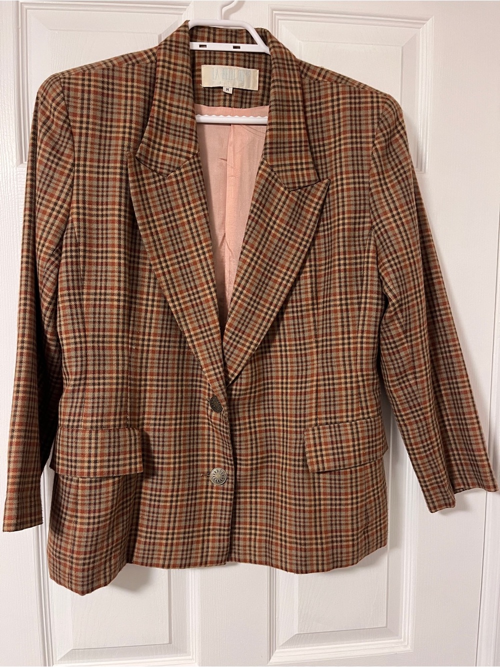 Women’s Tailored Plaid Blazer Jacket - Brown Multi
